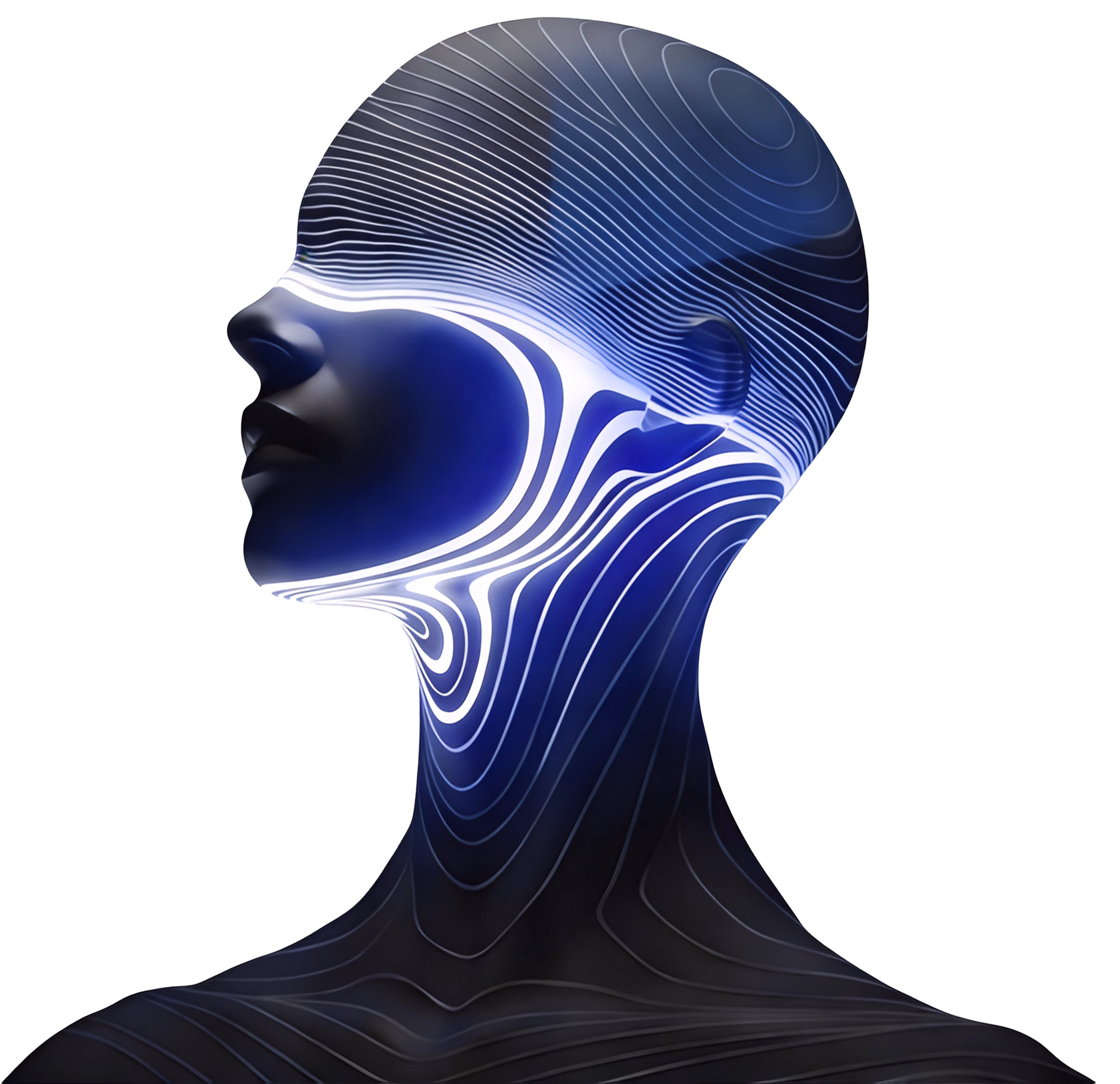 Abstract profile illustration representing artificial intelligence